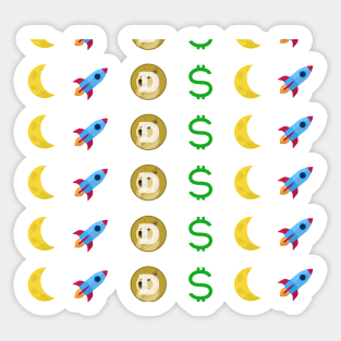 Dogecoin Cryptocurrency To The Moon Doge Coin Sticker